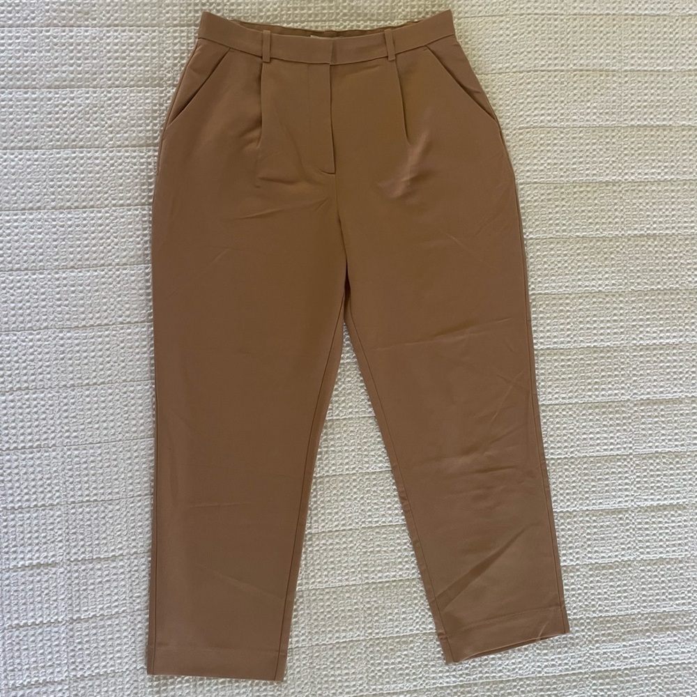 Abercrombie & Fitch Brown Curve Love Tailored Relaxed Straight Pant